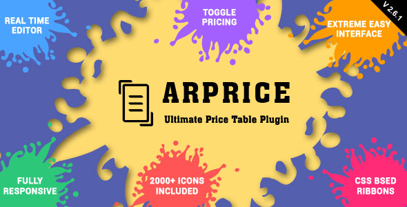 ARPrice v2.6.1 - Responsive Pricing Table Plugin for WordPress