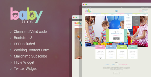 BabyTime - Babysitter, Nurse and Preschool Education HTML Template BabyTime - Babysitter, Nurse and Preschool Education HTML Template