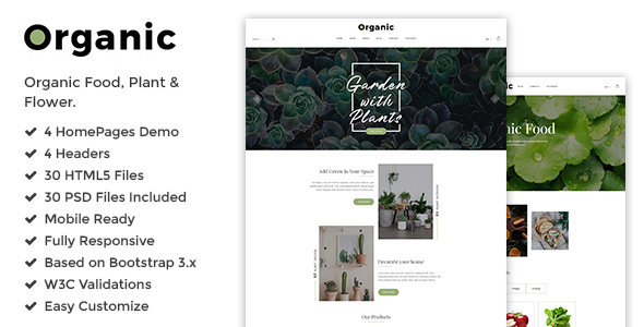 Organic - Responsive Plant, Flower & Organic Food Shop HTML5 Template Organic - Responsive Plant, Flower & Organic Food Shop HTML5 Template