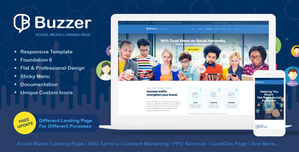 Buzzer v1.0.3 - Responsive Social Media Landing Page Buzzer v1.0.3 - Responsive Social Media Landing Page
