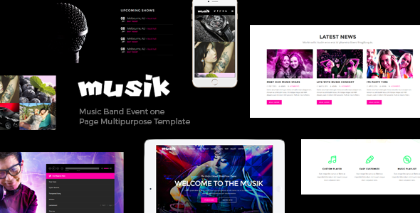 Musik - Music Bands, Artists, Musicians, Clubs OnePage Template Musik - Music Bands, Artists, Musicians, Clubs OnePage Template
