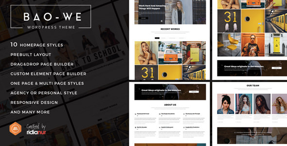 Baowe v1.1 - Responsive One/Multi Page Portfolio WordPress Theme Baowe v1.1 - Responsive One/Multi Page Portfolio WordPress Theme