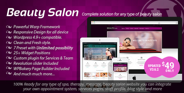 Beauty Salon v3.6.2 - Responsive WordPress Template Beauty Salon v3.6.2 - Responsive WordPress Template
