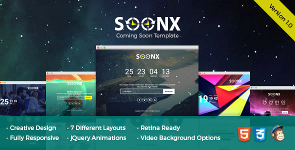 SoonX - Coming Soon Template SoonX - Coming Soon Template