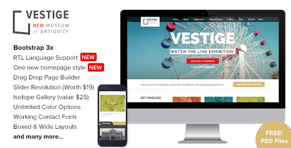 Vestige Museum v1.8.9 - Responsive WordPress Theme Vestige Museum v1.8.9 - Responsive WordPress Theme