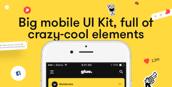Glue UI Kit – 100+ Crazy-cool app screens