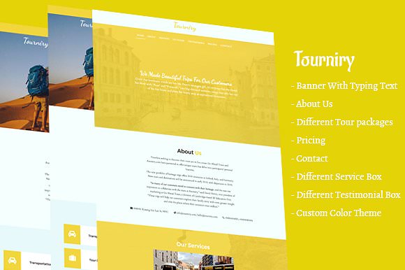 Tourniry HTML5 Travel/Tours Template