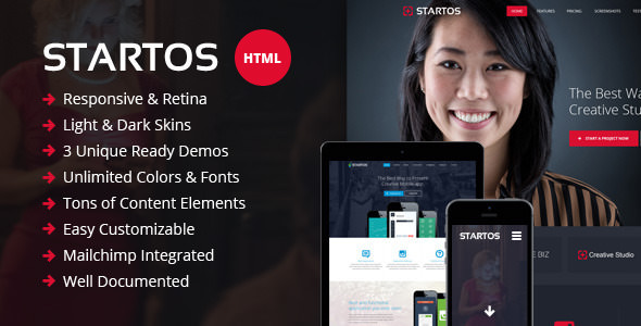Startos - Responsive HTML5 Landing Page Startos - Responsive HTML5 Landing Page