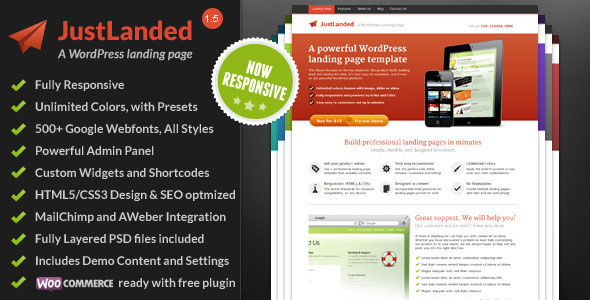 JustLanded v1.7.0 - WordPress Landing Page JustLanded v1.7.0 - WordPress Landing Page