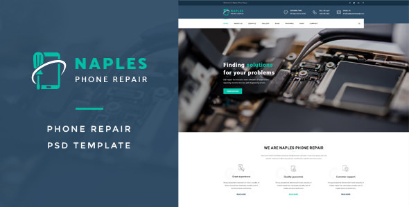Naples v1.0 - Phone Repair PSD Template Naples v1.0 - Phone Repair PSD Template