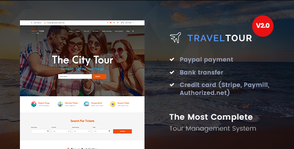 Travel Tour 2.0.6 - Travel & Tour Booking Management System Travel Tour 2.0.6 - Travel & Tour Booking Management System