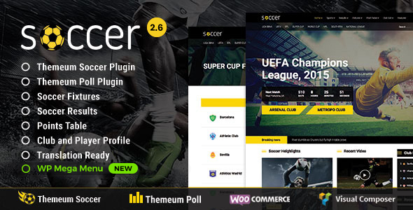 Soccer v2.6 - Sport WordPress Theme for Football Soccer v2.6 - Sport WordPress Theme for Football