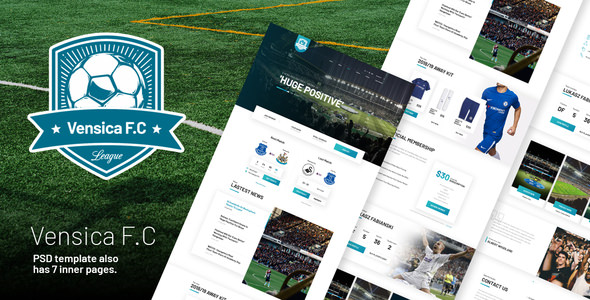 Vensica FC - Football Club Creative PSD Template Vensica FC - Football Club Creative PSD Template