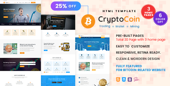 CryptoCoin - Bitcoin Crypto Currency Wallet and Mining Template CryptoCoin - Bitcoin Crypto Currency Wallet and Mining Template
